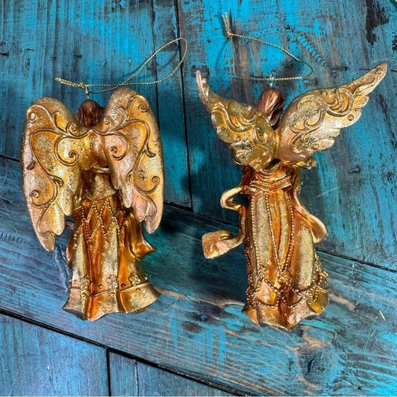Vintage Angel Gold Christmas Tree Ornaments - Picture 6 of 12